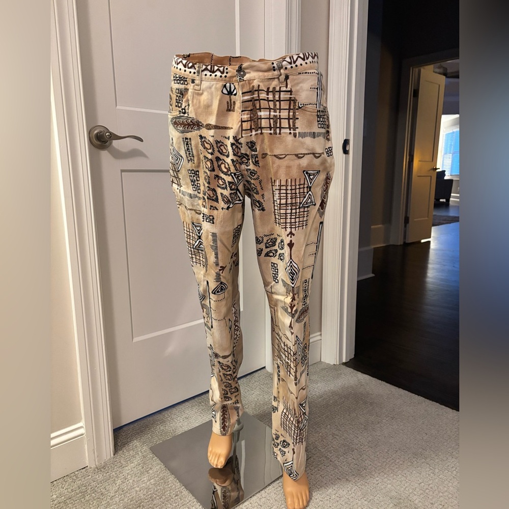 Chicos Patterned Beige Women's Pants